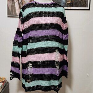 Killstar pastel knit sweater with distressed detailing